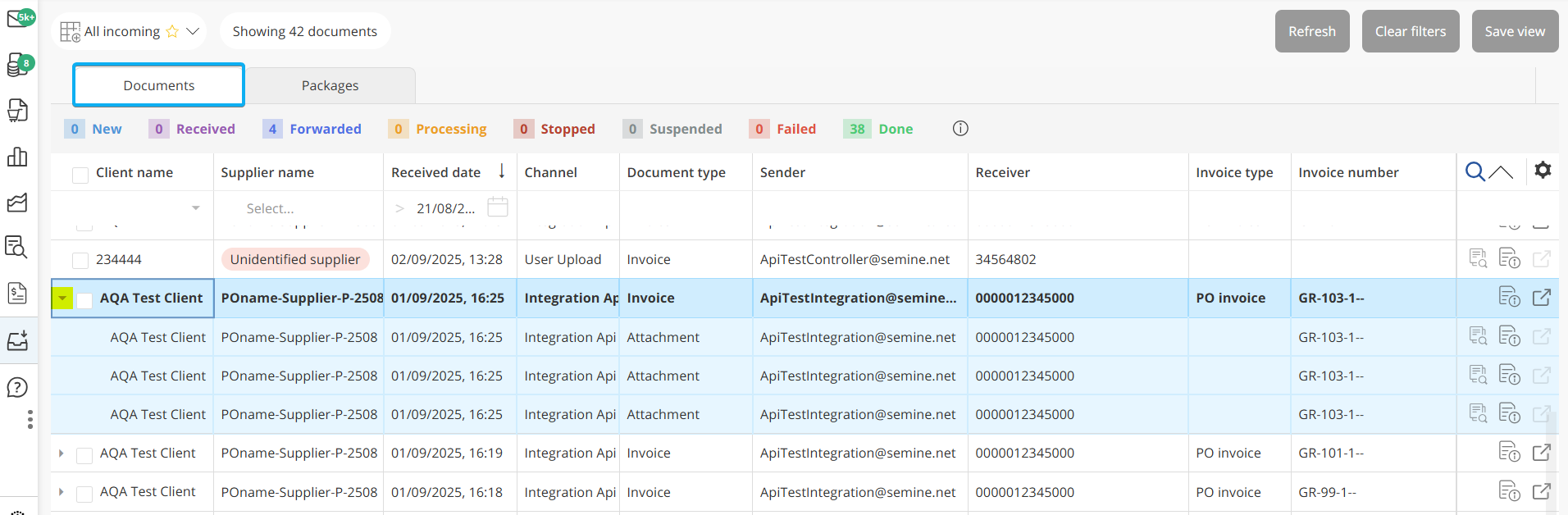 Documents tab