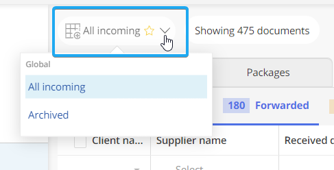 All Incoming tab