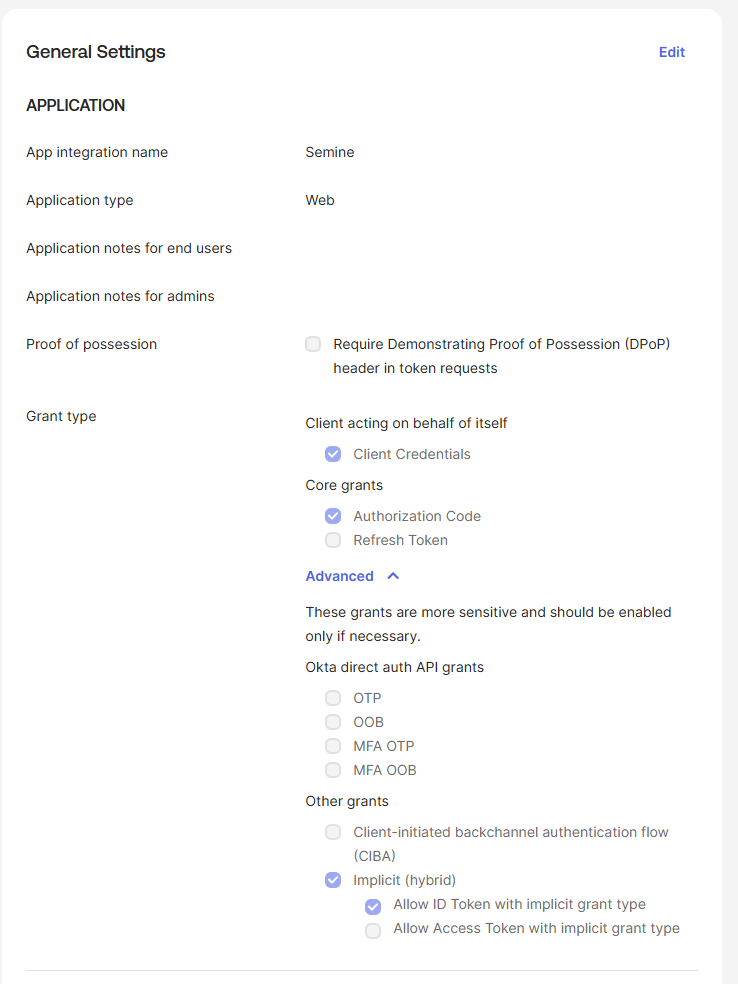 General settings