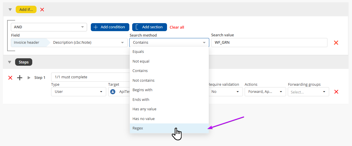 RegEx search method in SEMINE