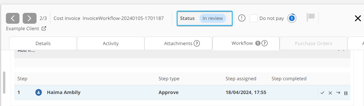 Invoice under review