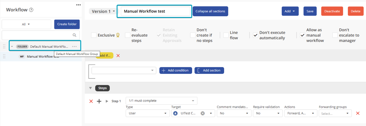 Workflows folder