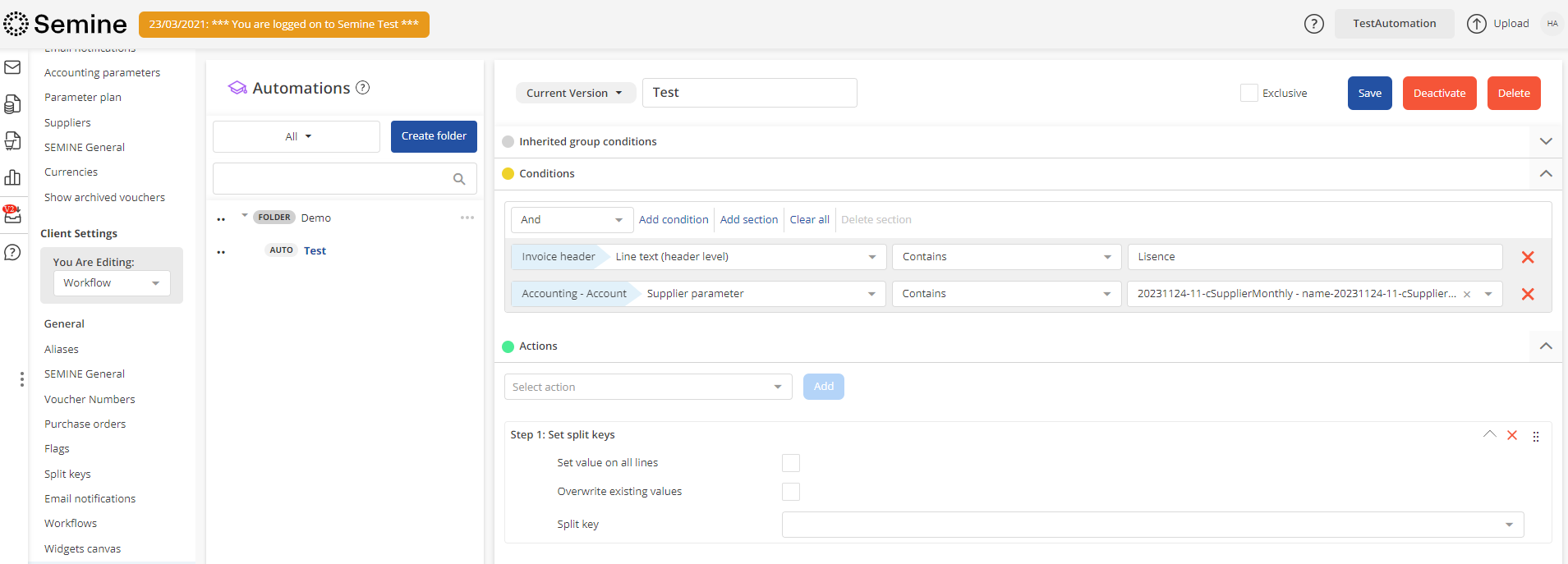Automation condition example