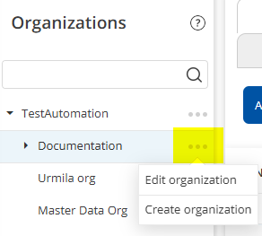 Edit organisation