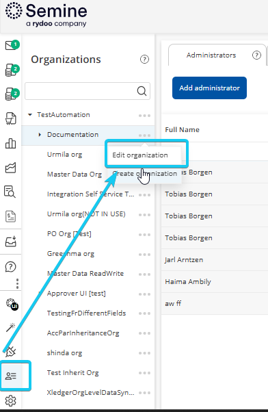Admin page