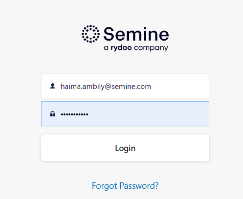 Semine login screen